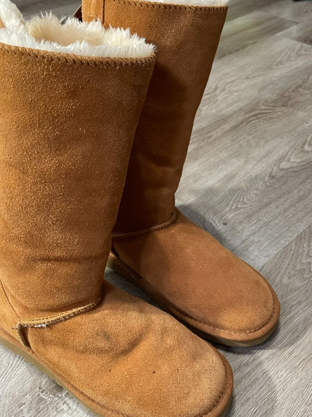 UGG Brown Ribbon Boots 9 - Picture 11 of 11